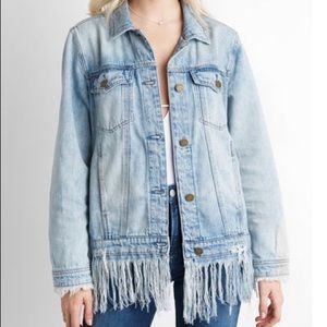 Blank NYC Fringe Denim Jeans Jacket XS